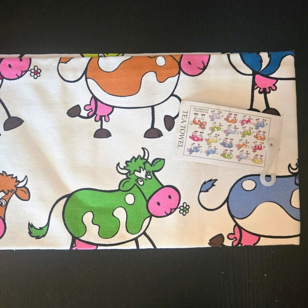 Guernsey cows cute tea towel NWT‎